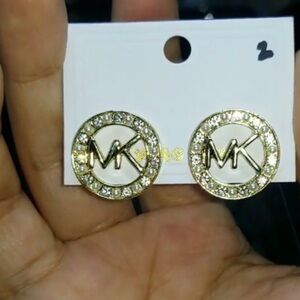 Earrings laminated gold Silver color